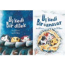 Yapı Kredi Yayınları Sara Şahinkanat Üç Kedi Bir Dilek - Üç Kedi Bir Canavar Ciltli 2 Kitap Set Çocuk Öykü