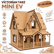 Algwood Victorian Tarz Mini Ev 3D Ahşap Maket 64 Parça Dekoratif Hobi Modeli