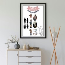Çılgıntrend Kişiye Özel Fotoğraf Baskılı Tarihli Sevgili Tablosu Yapışkanlı Sök Tak Çerçeveli 20X30CM - Since Tasarımlı Yıl Dönümü Hediyesi
