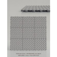 Tiritoğlu Home Gri Geçmeli Plastik Ortopedik Yer Karosu 1m2 ( 9 Adet)