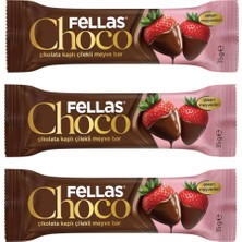 Fellas Çikolata Kaplı Meyve Bar Çilek 35GR X3