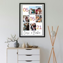 Çılgıntrend Sevgiliye Hediye Kişiye Özel Isim Yazılı Yapışkanlı Çerçeve Tablo 20X30 - Fotoğraf Kolajlı Duvar Dekoru