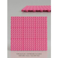 Tiritoğlu Home Pembe Geçmeli Plastik Ortopedik Yer Karosu 1m2 ( 9 Adet)