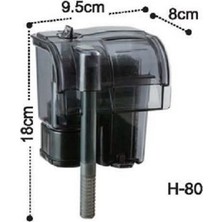 Dophin H80 Askılı Filtre 185 L/H Debi ile Akvaryum Kapasitesine Uygun Şelale Filtre