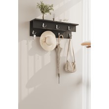 Aeka AE-7003 Mimoza Antrasit Duvara Monte 7 Askılı Raflı Portmanto Antre Hol Vestiyer Askılık 90×24×25,8 cm