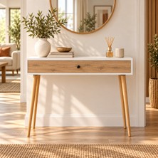 Alfa Miro Erva 100 cm Tek Kapaklı Ahşap Ayaklı Dresuar /beyaz - Atlantik Çam