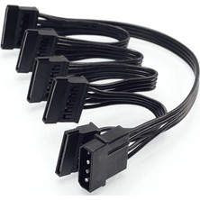 Alfais 4355 Molex IDE 4 Pin To 5 Port Sata Güç Çoklayıcı Kablosu 60 cm Dayanıklı Tasarım