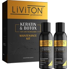 Liviton Professional 100 ml Mini Set Düzleştirici Keratin Botox Şampuan ve Jel Kadın Kullanımı İçin