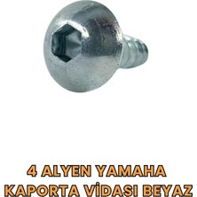 Motospartan Yamaha Kaporta Vidası Beyaz 4 Alyan 1 Adet