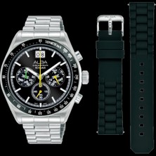 Alba AU5025X2 Quartz Çelik Gri Siyah Kadran 10 Atm 42 mm Erkek Kol Saati