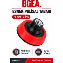 Bgea Esnek Cırtlı Polisaj Makinesi Tabanı 75 mm 3 Inç M14 Bağlantılı