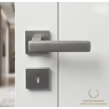 Marelli Lusso Inox (Saten) Renkli Italyan Tipi Kare Rozetli 1. Kalite Kapı Kolu