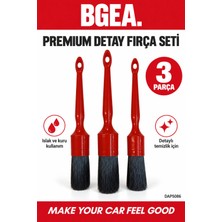 Bgea Premium 3 Parça Detaylı Temizlik Fırça Seti Kırmızı