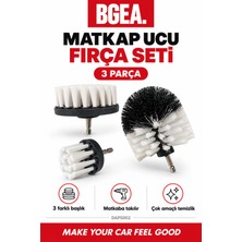 Bgea Premium Fırça Seti-Matkap Ucu Fırça Seti 3 Parça Beyaz