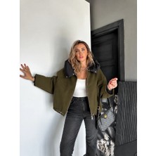 Qimya Butik Robin Kadın Çıkarılabilir Seyyar Kapüşonlu Kaşe Mont
