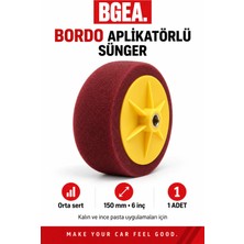 Bgea Premium Aplikatörlü Polisaj Süngeri Bordo 150 mm 6 Inç Orta Sert 1 Adet