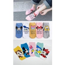 Uzn Socks 5’li Çocuk Karakterli Soket Çorap Renkli Desenli Günlük Çorap Seti