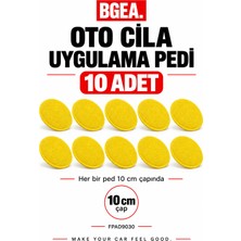 Bgea Premium Oto Cila Uygulama Pedi 10 cm Sarı El Uygulama Süngeri 10 Adet