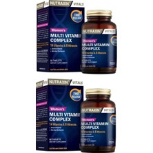 Nutraxin Women's Multi Vitamin Complex 60 Tablet X2 Adet 14 Vitamin ve 8 Mineral İçeren Yetişkinler İçin