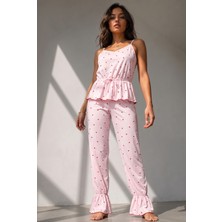 Kadın Regular Kesim Sezonsuz Pembe Pijama Takımı