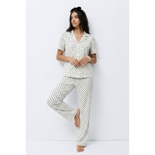 Standart Boy Elastanlı Kar Beyaz Pijama Takımı
