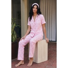 Viskon Karışım Homewear Pembe Pijama Takımı