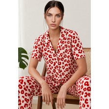 Kadın Kısa Kol Comfort Kırmızı Pijama Takımı 4725