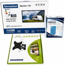Sensation 19 Inç Karavan Tv Seti 12 Volt (Full Hd 1080P LED Ekran-Uydu Alıcı-Askı Aparatı Hareketli)