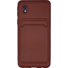 Akıllı Bayi Samsung Galaxy A01 Core Kılıf Kelvin Kartvizitli Silikon - Bordo