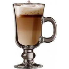 Paşabahçe 4 Parçalı Latte Bardağı 230CC Şeffaf Cam Desensiz Kulplu Seti