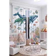 Bebek Çocuk Odası Fon Perdesi 100 x 250 cm 1 Kanat Sevimli Desenli Dekoratif Dijital Baskılı Premium Çocuk Odası Perdesi