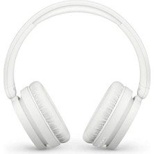Philips Bluetooth Kablosuz Kulak Üstü Kulaklık – Beyaz, 65 Saate Kadar Kullanım, Dahili Mikrofon ve Katlanabilir Tasarım