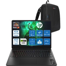 Hp Hyperx Omen Amd Ryzen 7 8745HX 40GB Ddr5 4tb SSD Freedos 8GB/RTX5060/GDDR7 16" 2.5k (2560X1600) 240Hz IPS 500NIT %100SRGB Oyun Bilgisayarı HRXD9CU3EAF20 + Zetta Çanta