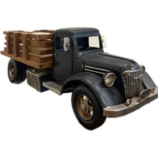 Kasa Detaylı Vintage Metal Kamyon Maketi Ev ve Ofis Dekorasyon