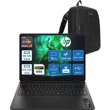 Hp Hyperx Omen Amd Ryzen 7 8745HX 96GB Ddr5 512GB SSD Freedos 8GB/RTX5060/GDDR7 16" 2.5k (2560X1600) 240Hz IPS 500NIT %100SRGB Oyun Bilgisayarı HRXD9CU3EAF37 + Zetta Çanta