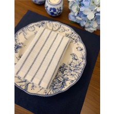 Denef Home %100 Keten Çizgili Denim Peçete