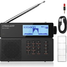 Raddy MLITE-880 Havacılık Bandı Özellikli Sdr Kısa Dalga Radyo Alıcısı 5000MAH Pil, Ssb/lsb/usb/cw Modları, Dsp Gürültü Azaltma, Şelale Spektrum Ekranı