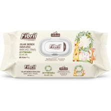Fibril Islak Havlu Bebek Mendil 90 Yaprak Zeytinyağlı Plastik Kapaklı