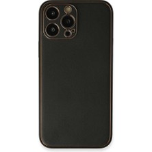 Iphone 13 Pro Max Kılıf Coco Deri Silikon Kapak - Siyah