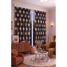 Modern Geometrik Desenli Fon Perdesi 100 x 250 cm 1 Kanat Dekoratif Dijital Baskılı Premium Salon Oturma Odası Yatak Odası Pencere Perdesi