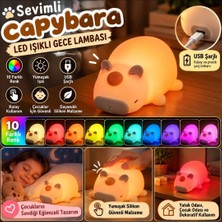 Home Dizayn Sevimli Capybara LED Işıklı Gece Lambası 10 Renk Fonksiyonlu