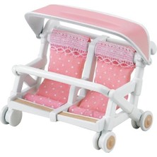 Sylvanian Families İkili Puset Esf4533 Kız Çocuklar İçin Eğlenceli Oyun Aracı