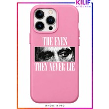 iPhone 14 Pro Uyumlu The Eyes They Never Lie Tasarımlı Siyah Lansman Telefon Kılıfı – Uv Baskılı