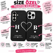 Kişiye Özel Çift Telefon Kılıfı – Harf ve Tarih Baskılı Kalp Tasarım – Uv Baskı