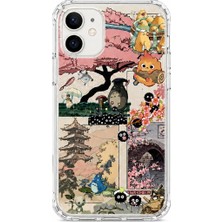 iPhone 12 Japonya Masalı Ghibli Esintili Şeffaf Uv Baskılı Telefon Kılıfı