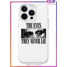 iPhone 14 Pro Max Uyumlu The Eyes They Never Lie Tasarımlı Siyah Lansman Telefon Kılıfı – Uv Baskılı