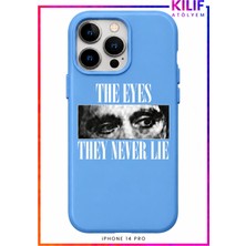 iPhone 14 Pro Uyumlu The Eyes They Never Lie Tasarımlı Siyah Lansman Telefon Kılıfı – Uv Baskılı