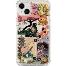 iPhone 15 Japonya Masalı Ghibli Esintili Şeffaf Uv Baskılı Telefon Kılıfı