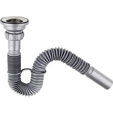 Danou Donau Körüklü Lavabo Evye Sifonu Gri + Lüx Tapası Ø32mm Çıkışlı Kolay Montaj Özelliği