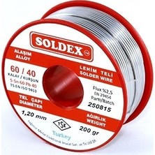 Soldex 200 gr 1,2 mm Lehim Teli 60/40 Kalay/Kurşun Karışımı Yüksek Performans İçin